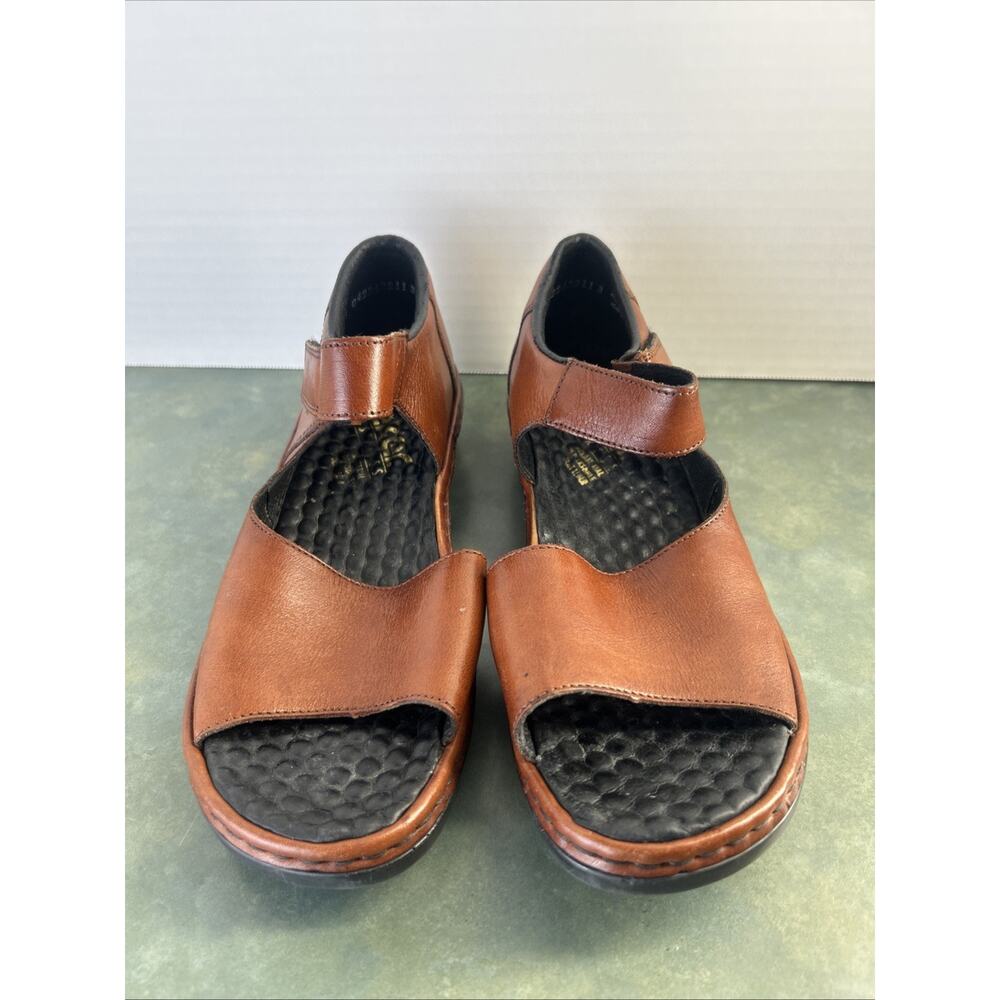 Rieker Antistress Leather Comfort Sandals Womens EU 39 US 8 Brown Tunisia Boho